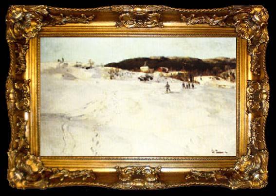 framed  Frits Thaulow A Winter Day in Norway, ta009-2